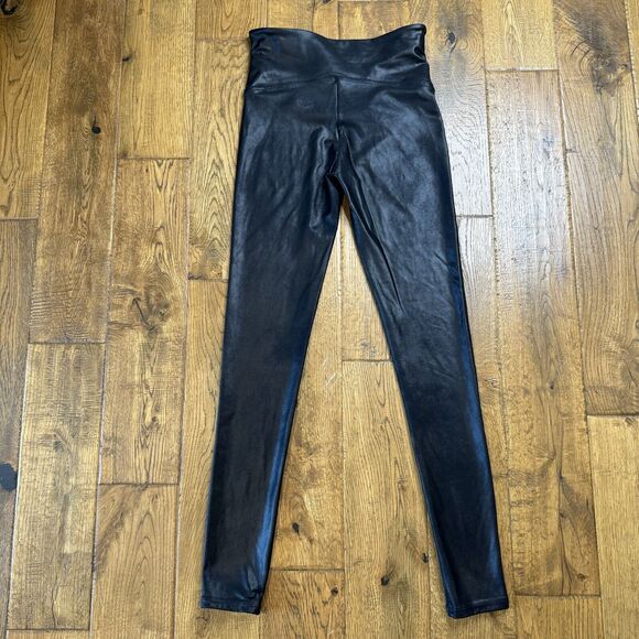 SPANXshape Faux Leather Leggings Black Womens Size Medium - Picture 8 of 9